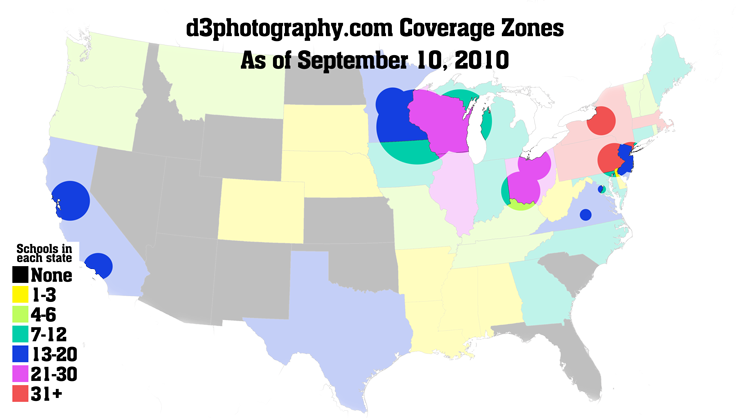 d3photography.com coverage map as of sept 10, 2010